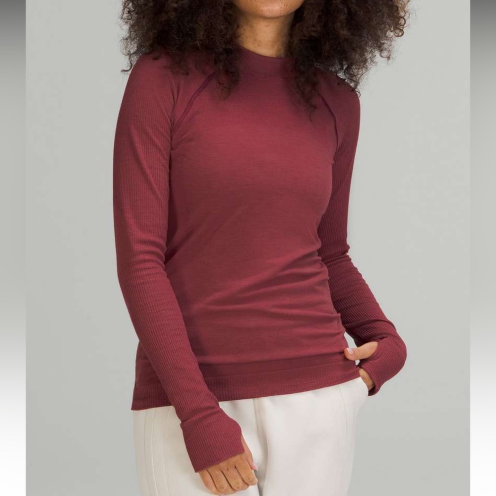 NWOT Lululemon keep the Heat Thermal Long Sleeve in Mulled Wine - Sz M